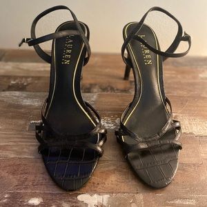Ralph Lauren Black Leather Sammy Heels / Women’s Size 7.5